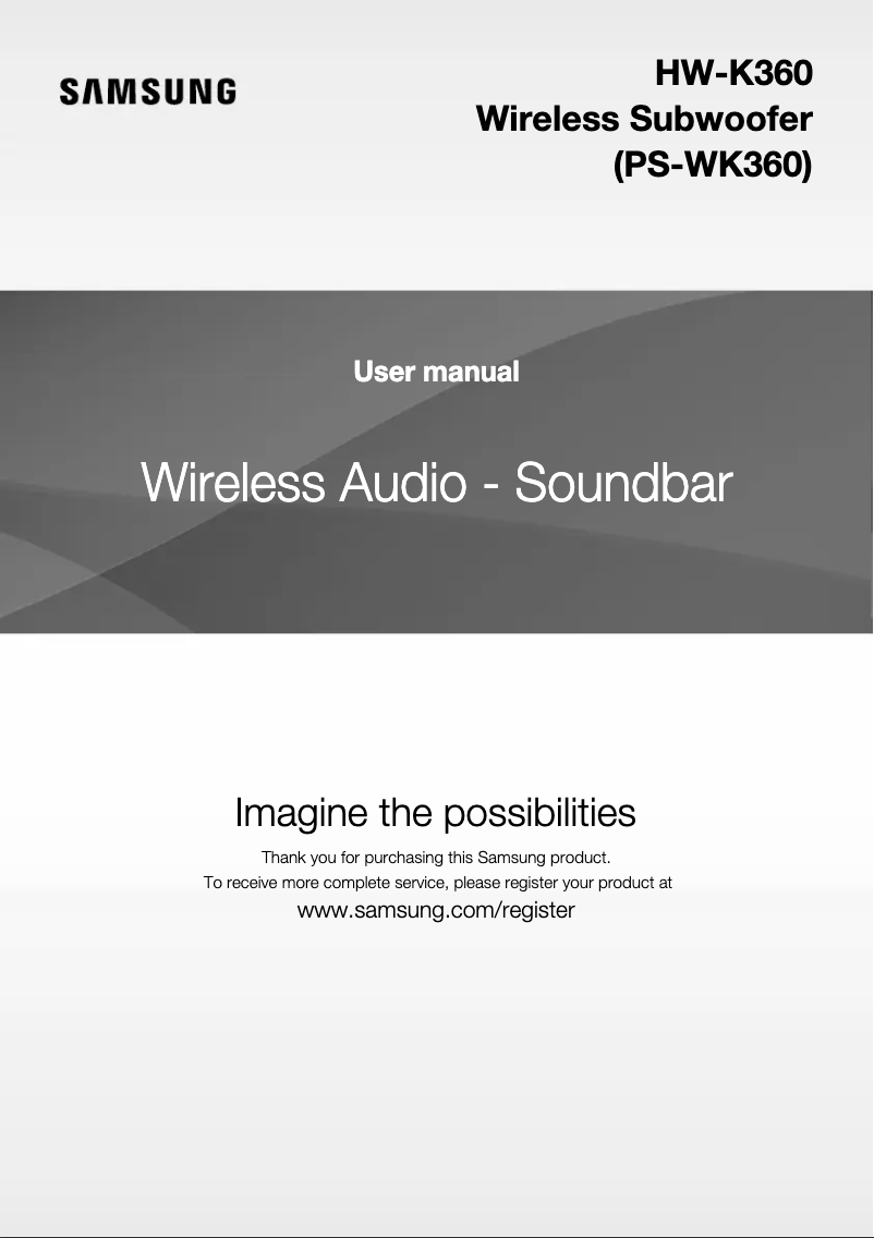 Page 1 de la notice Manuel utilisateur Samsung HW-K360