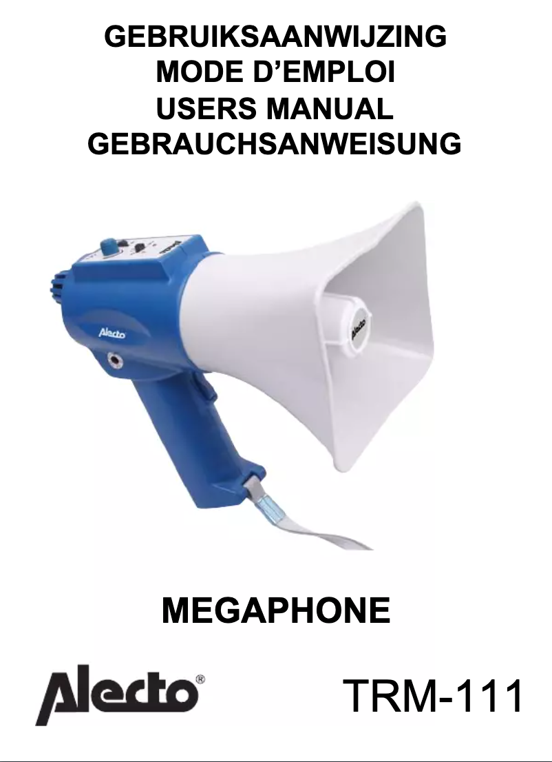 Page n°1 - Manuel utilisateur Alecto TRM-111