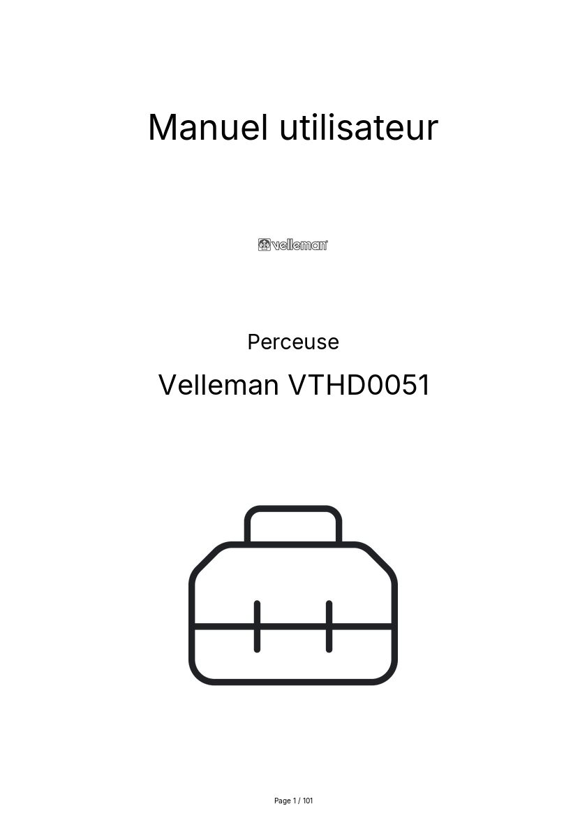 Page n°1 - Manuel utilisateur Velleman VTHD0051