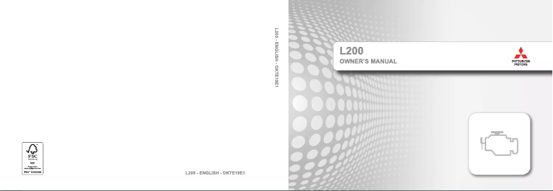 Page 1 de la notice Manuel utilisateur Mitsubishi L200 (2019)