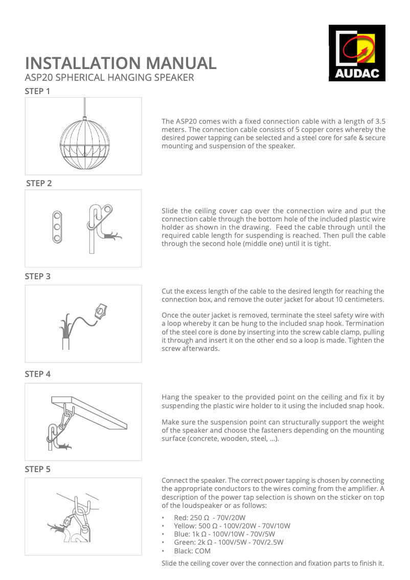 Image de la première page du manuel de l'appareil ASP20
