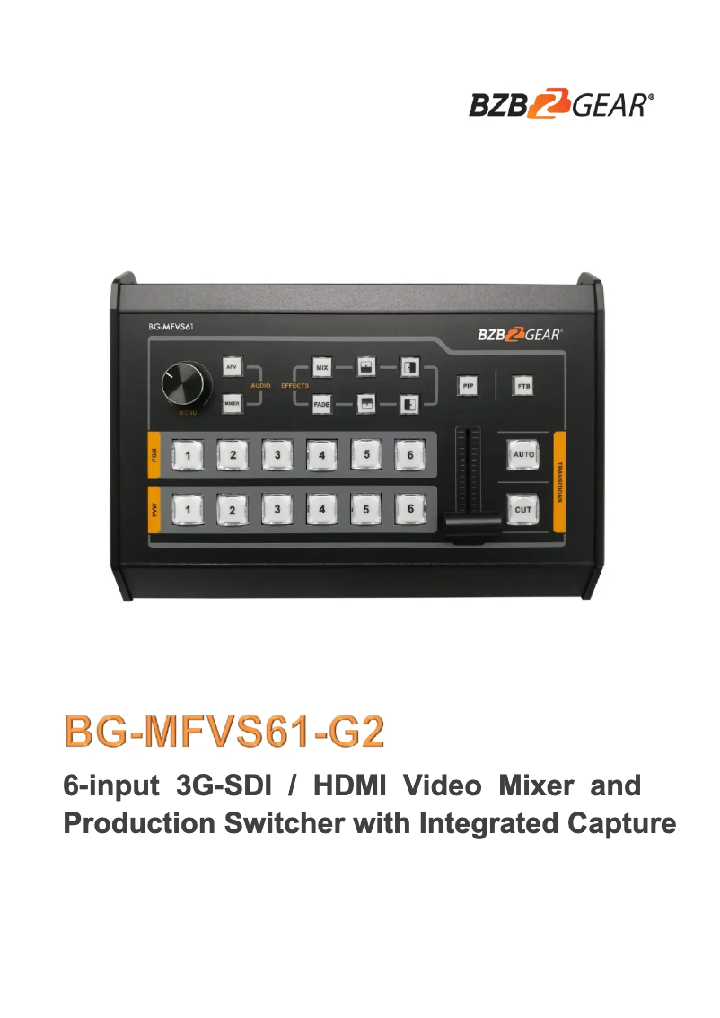 Page n°1 - Manuel utilisateur BZBGear BG-MFVS61