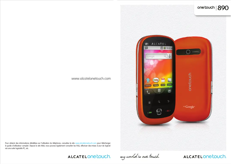 Page 1 de la notice Manuel utilisateur Alcatel One Touch 890