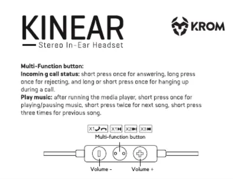 Image de la première page du manuel de l'appareil Kinear
