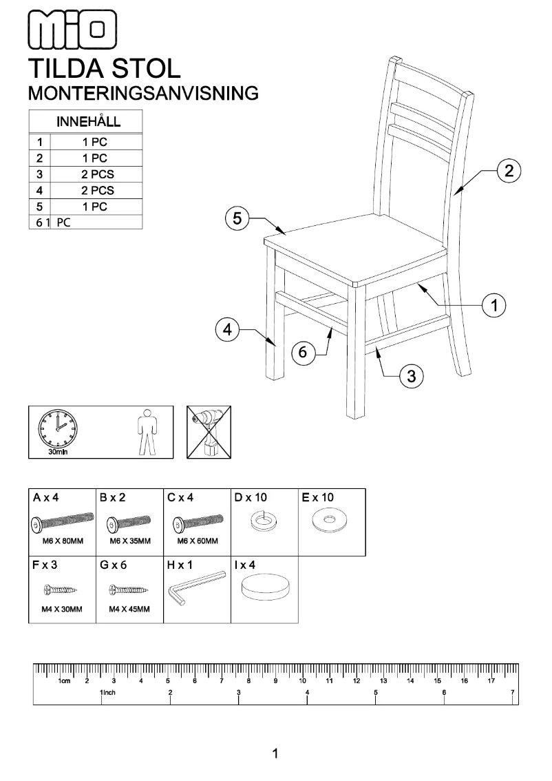 Page 1 de la notice Manuel utilisateur Mio Tilda