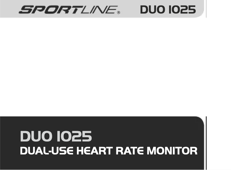 Page n°1 - Manuel utilisateur Sportline Duo 1025