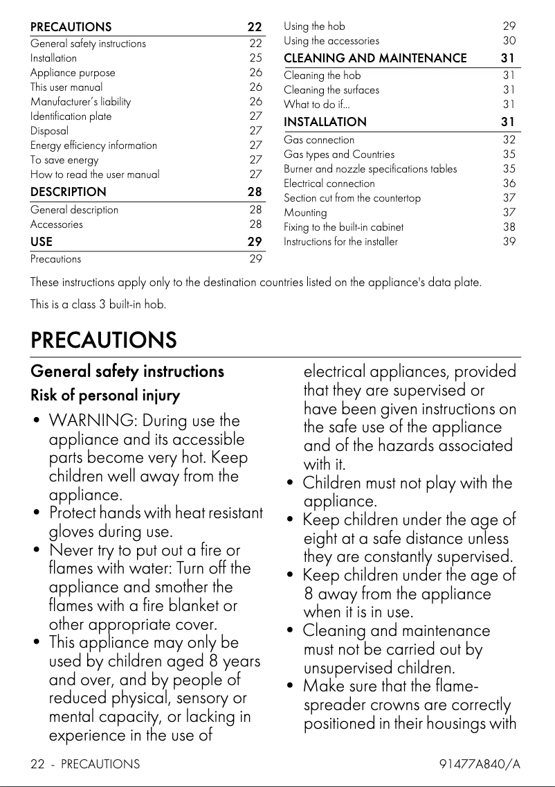 Page n°1 - Manuel utilisateur Smeg SR375LSA