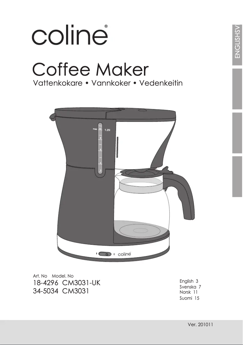 Page 1 de la notice Manuel utilisateur Coline CM3031