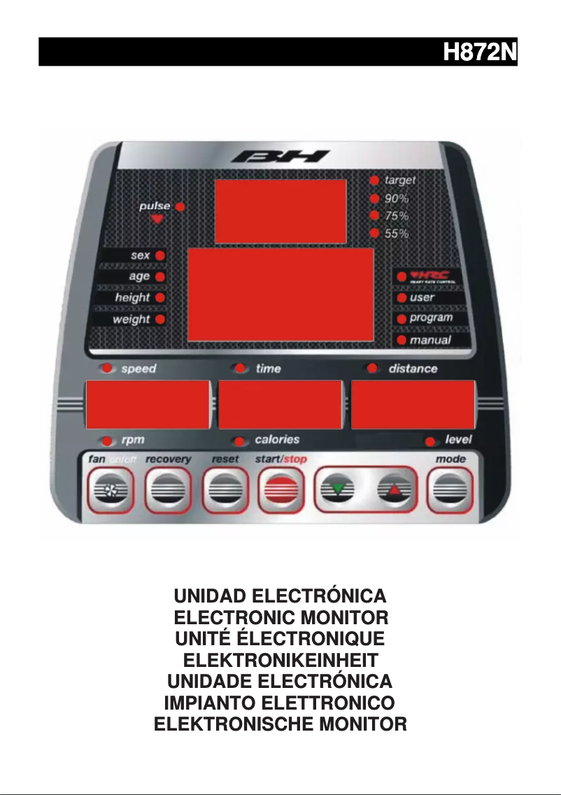 Page 1 de la notice Manuel utilisateur BH Fitness H872N