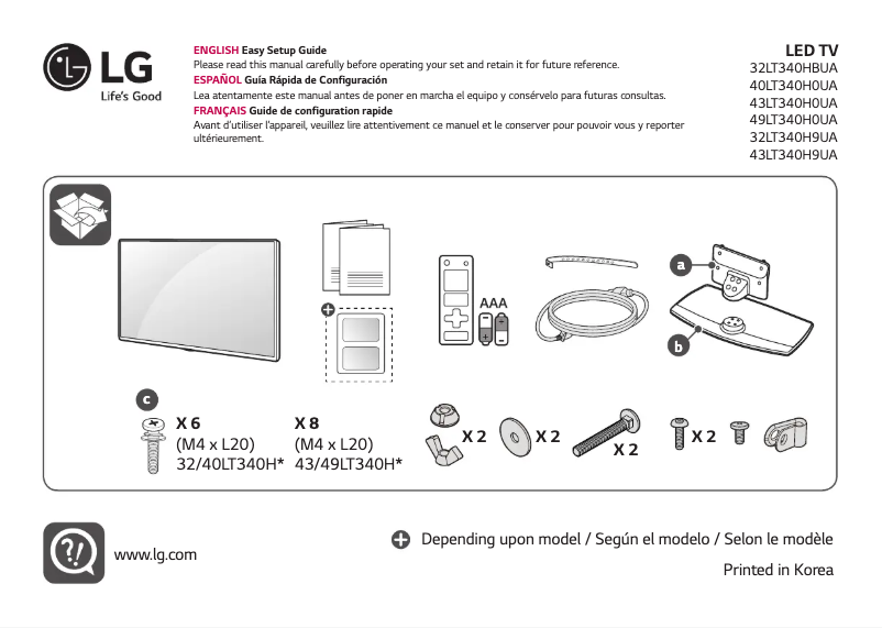 Page 1 of the manual User Manual LG 43LT340H9UA