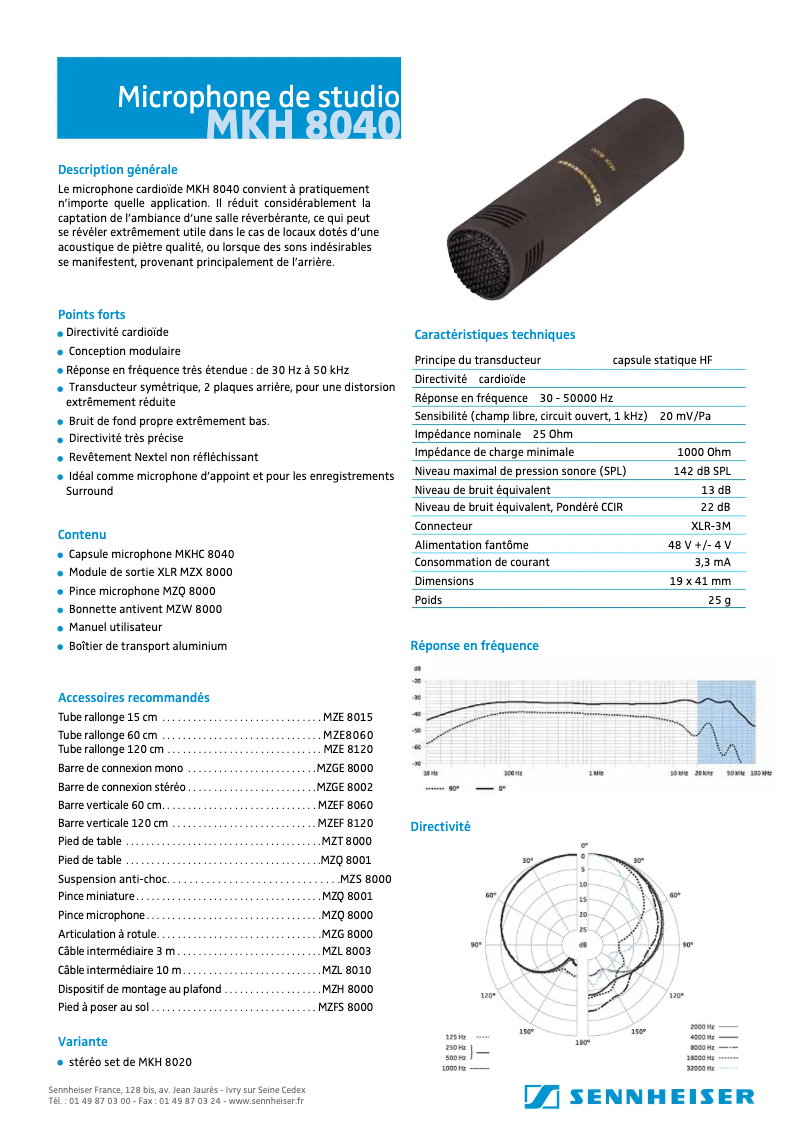 Image de la première page du manuel de l'appareil MKH 8040