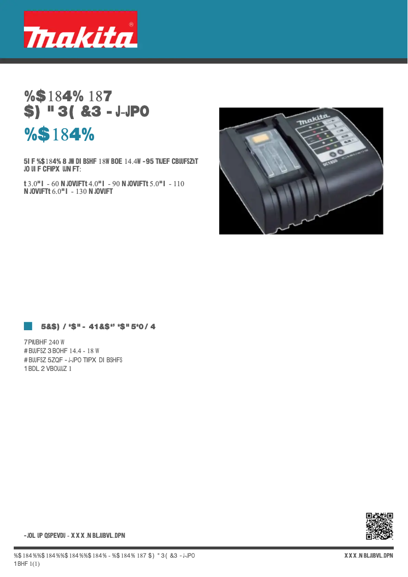 Page 1 de la notice Fiche technique Makita DC18SD