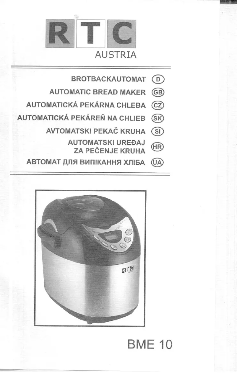 Page 1 de la notice Manuel utilisateur RTC BME 10