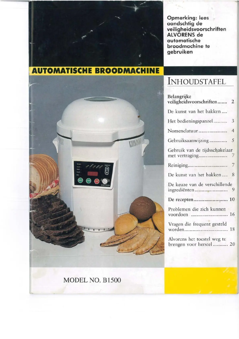 Page n°1 - Manuel utilisateur Domo B1500
