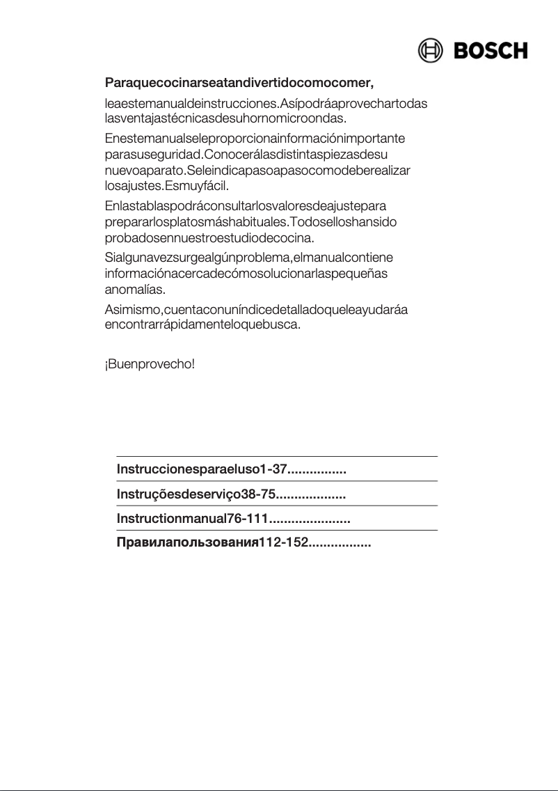 Página 1 del manual Manual de usuario Bosch HMT85M65