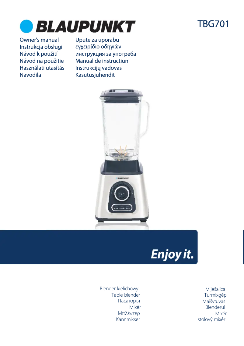 Página 1 del manual Manual de usuario Blaupunkt TBG701