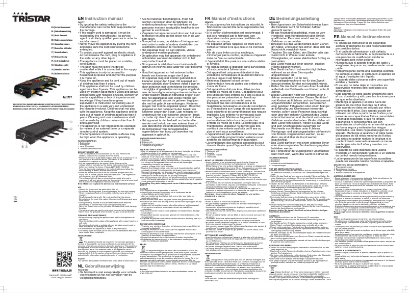 Page n°1 - Manuel utilisateur TriStar RA-2737
