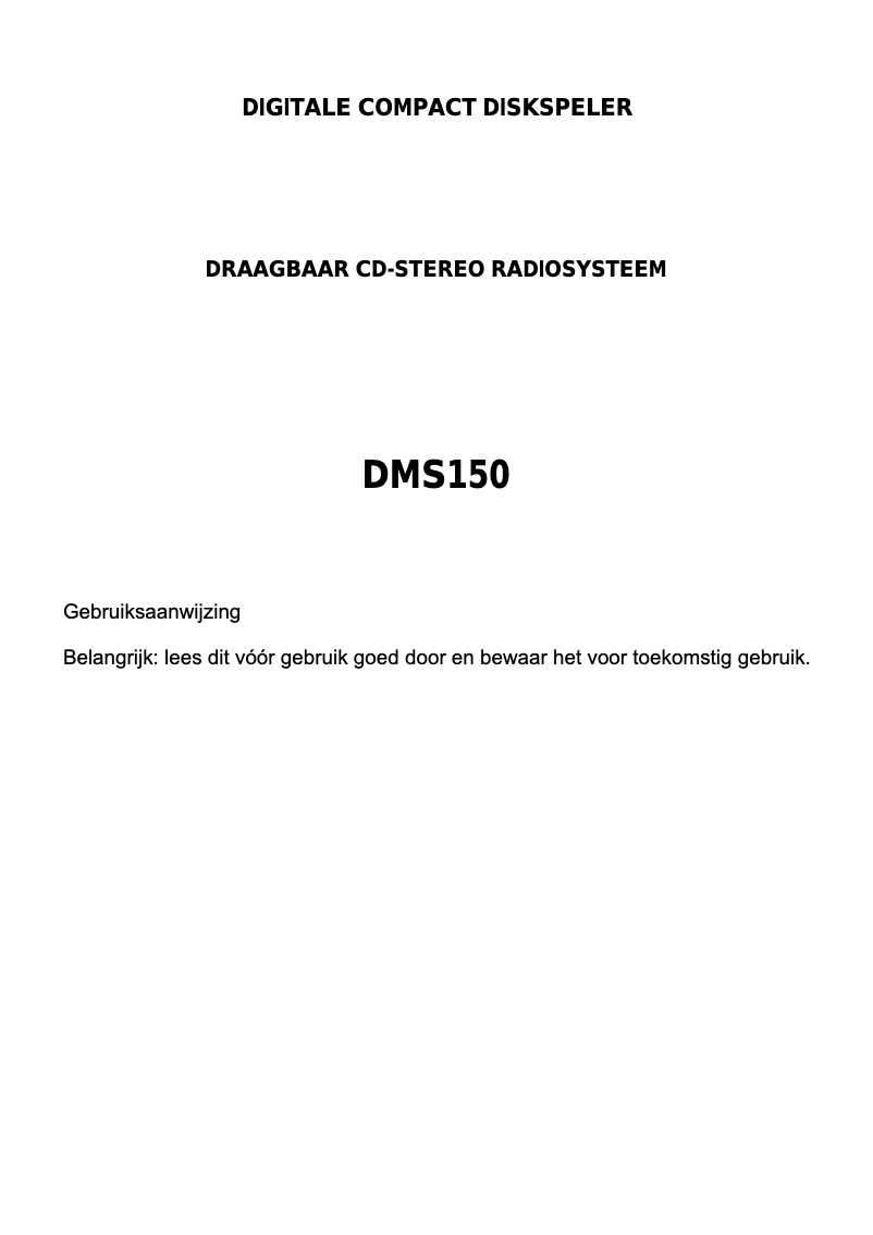 Image de la première page du manuel de l'appareil DMS150