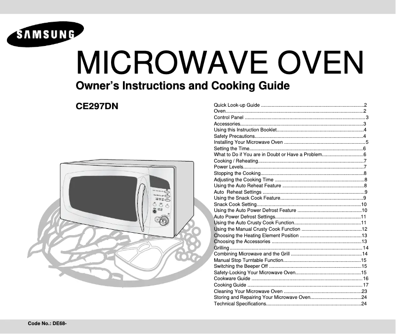 Página 1 del manual Manual de usuario Samsung CE297DNR