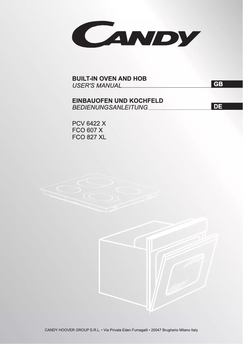 Page 1 de la notice Manuel utilisateur Candy PCV6422C
