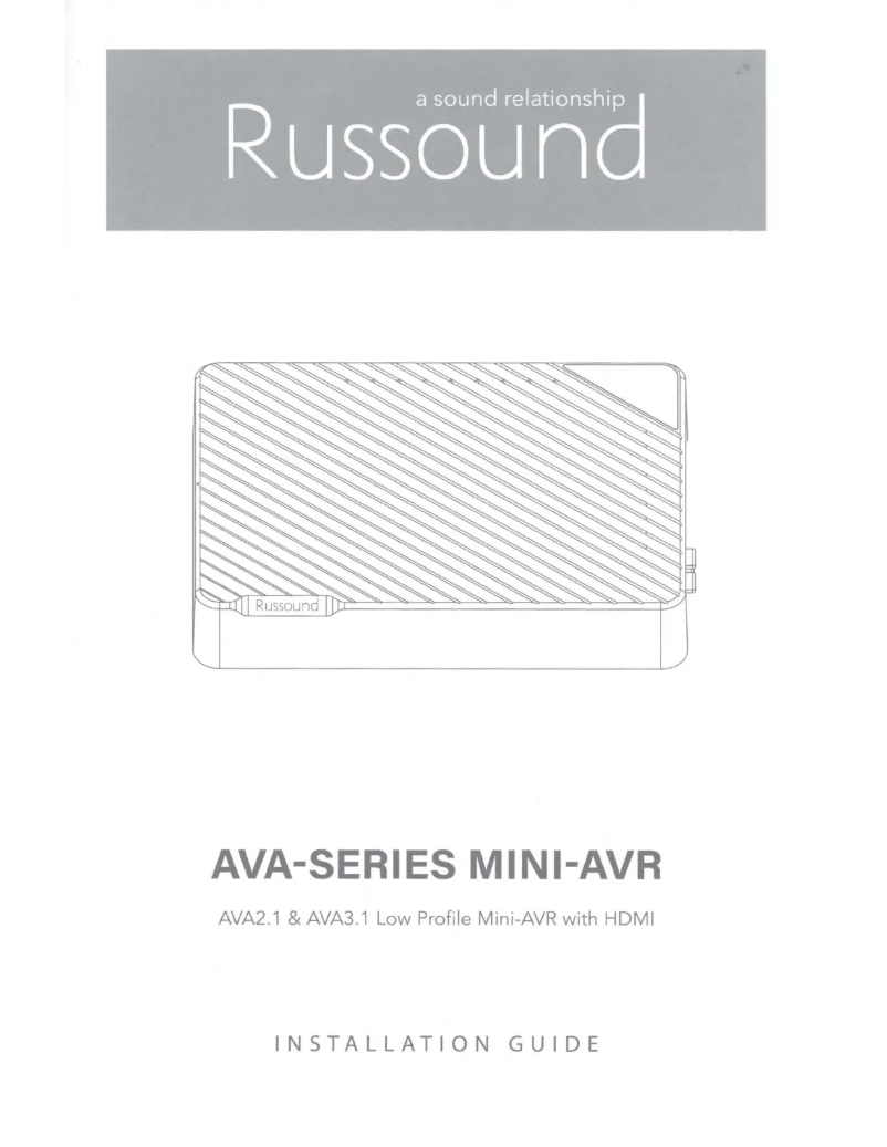 Page n°1 - Manuel utilisateur Russound AVA3.1