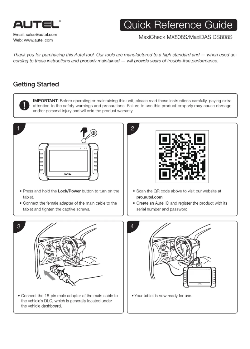 Image de la première page du manuel de l'appareil MaxiDAS DS808S