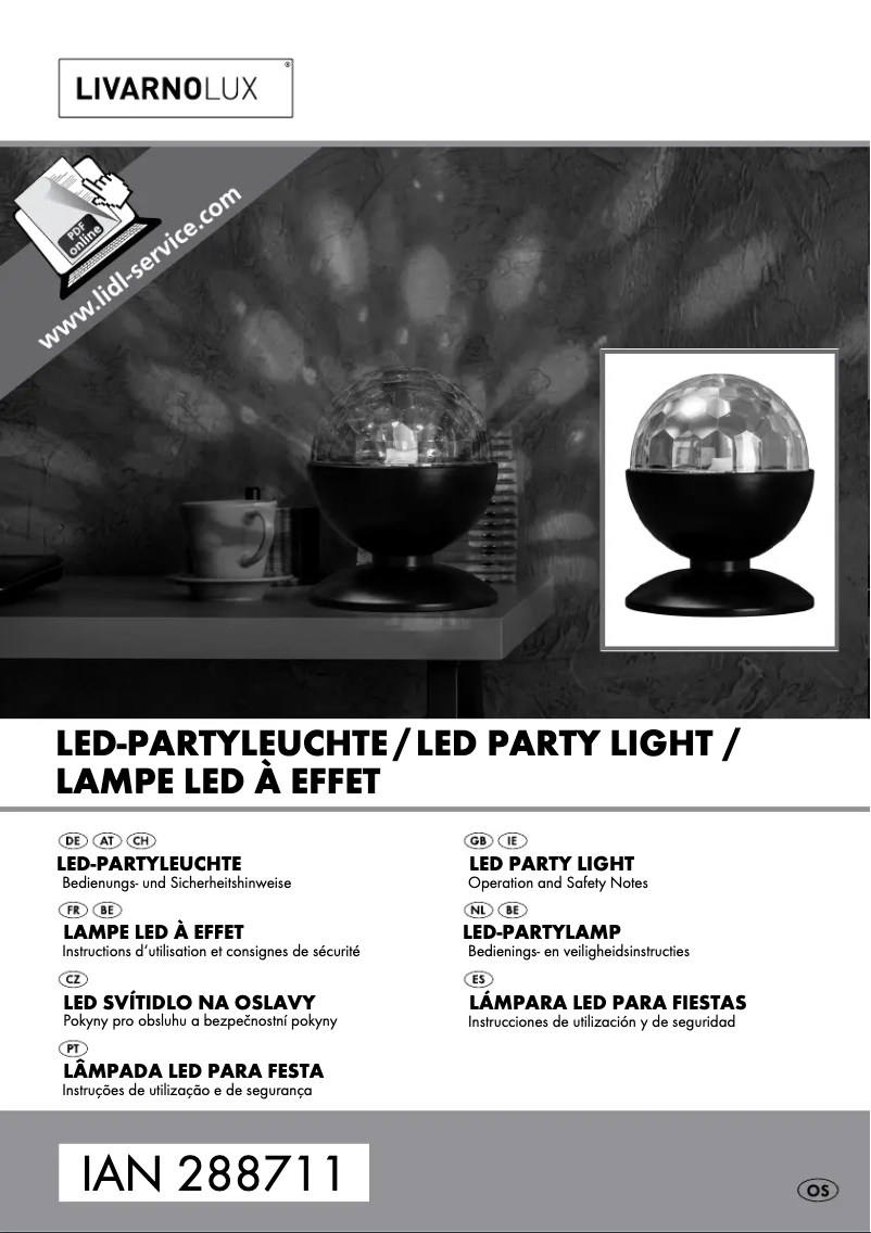 Page 1 de la notice Manuel utilisateur Livarno Lux IAN 288711