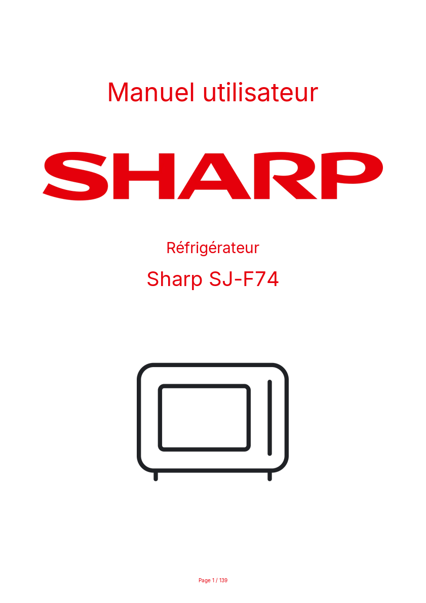 Image de la première page du manuel de l'appareil SJ-F74