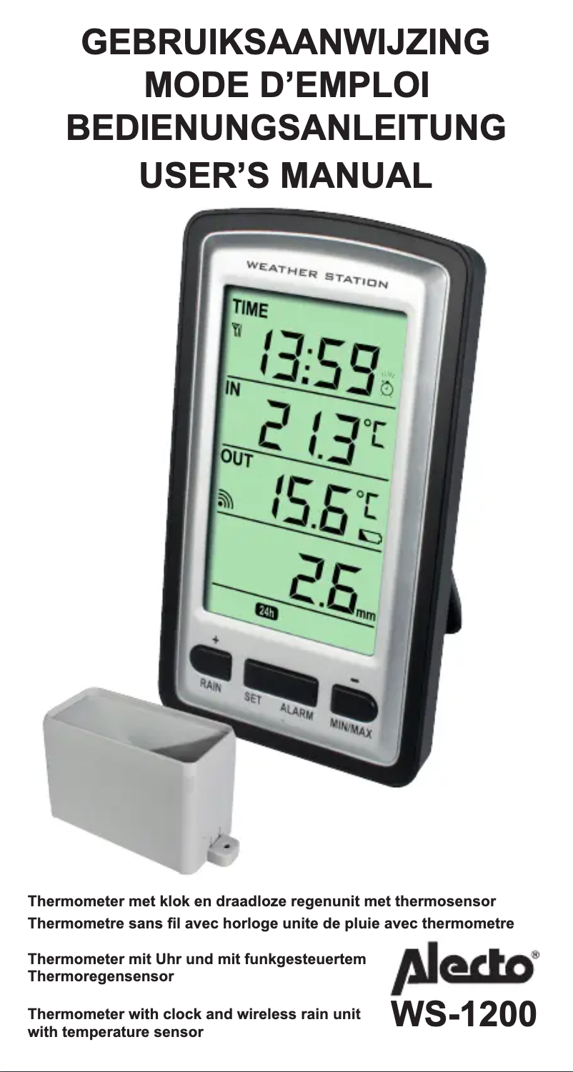 Image de la première page du manuel de l'appareil WS-1200