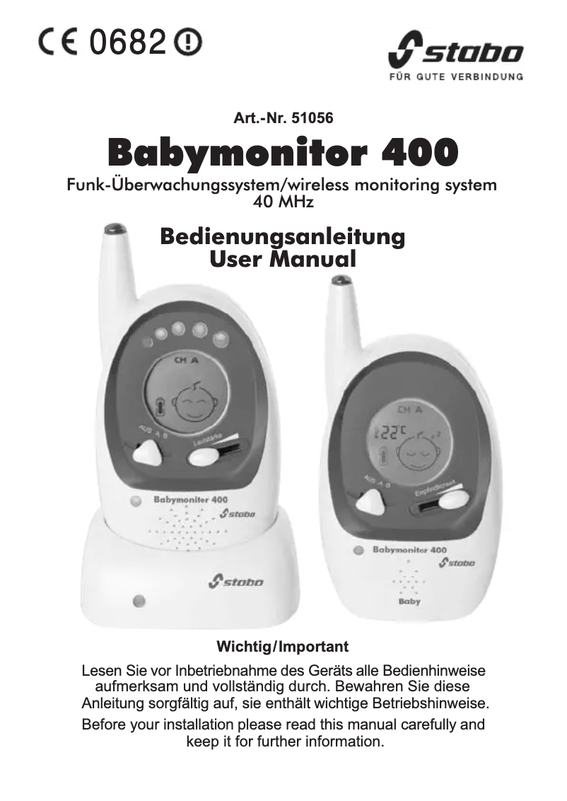 Imagen de la primera página del manual del dispositivo Babymonitor 400