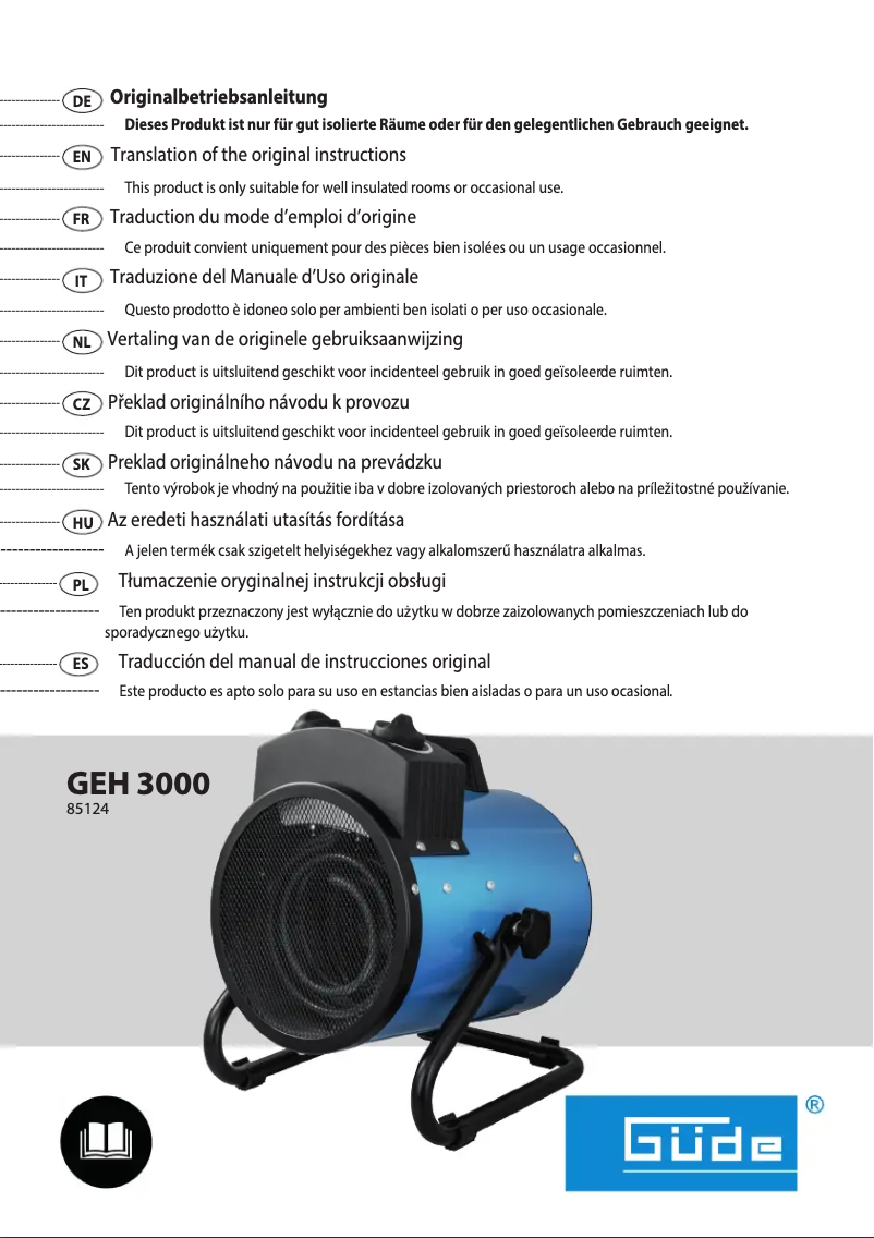 Image de la première page du manuel de l'appareil GEH 3000