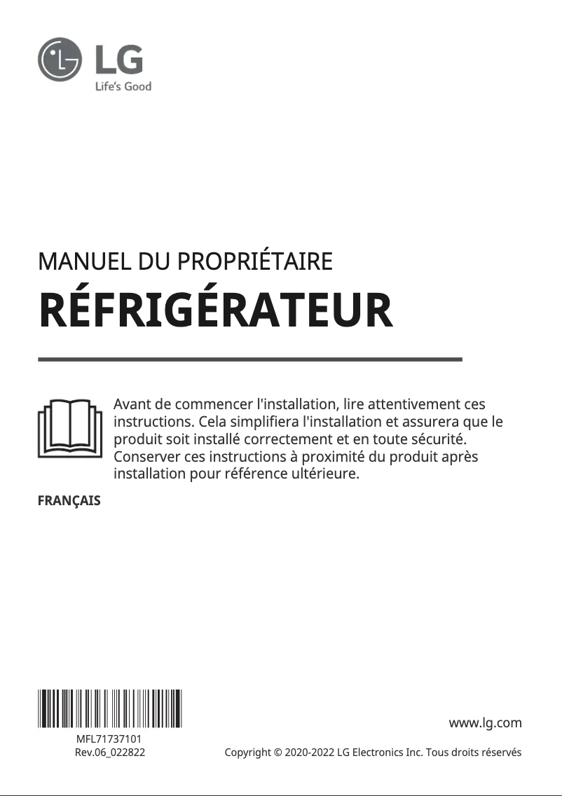 Image de la première page du manuel de l'appareil GLM71MCCSF