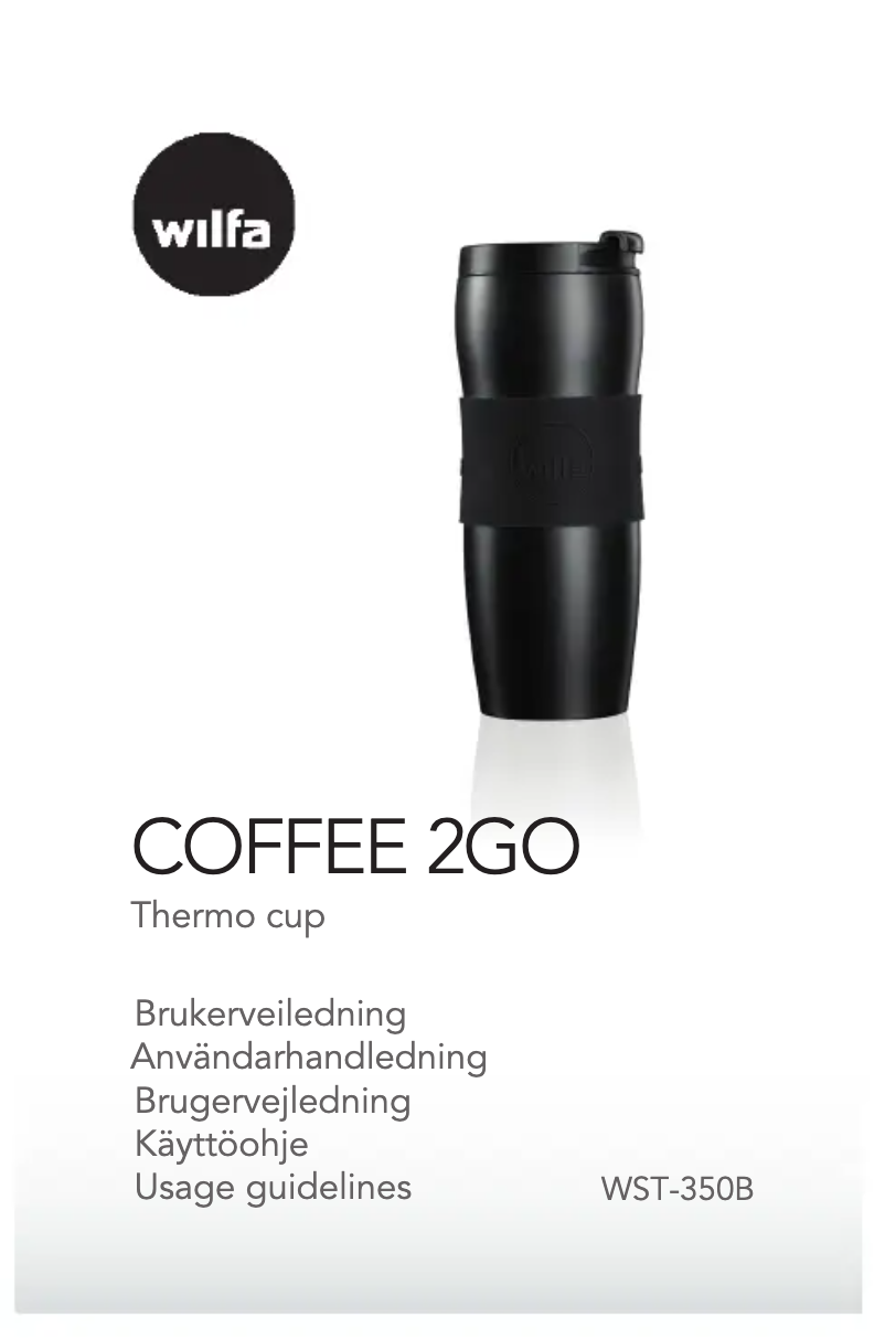 Page 1 de la notice Manuel utilisateur Wilfa Coffee 2Go WST-350B