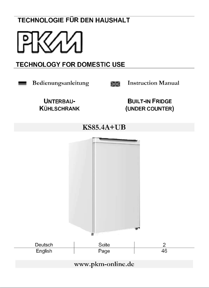Page 1 de la notice Manuel utilisateur PKM KS85.4A+UB