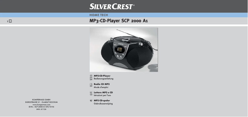 Page 1 de la notice Manuel utilisateur SilverCrest SCP 2000 A1