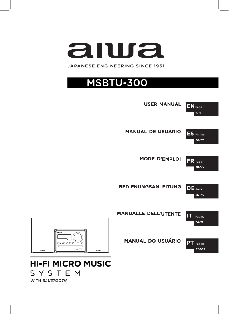 Page 1 de la notice Manuel utilisateur Aiwa MSBTU-300