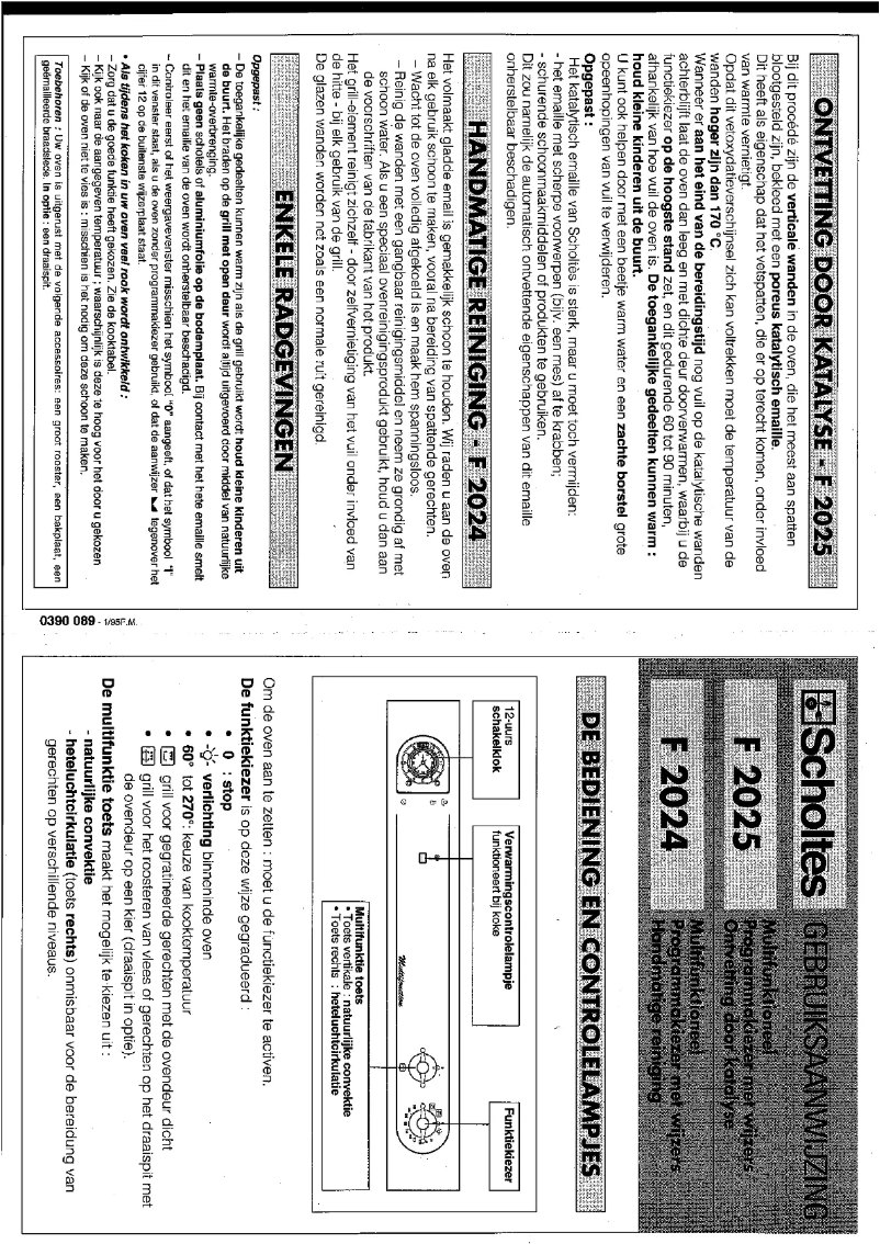 Page 1 de la notice Manuel utilisateur Scholtès F 2024