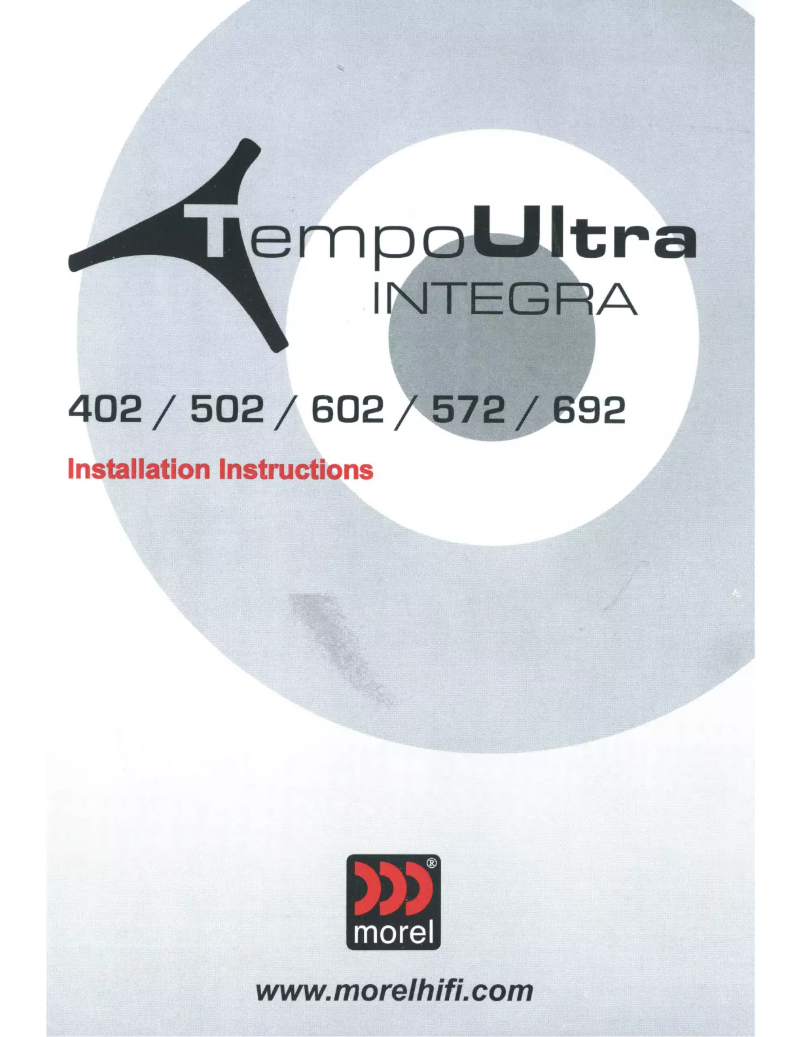 Page n°1 - Manuel utilisateur Morel Tempo Ultra 692 Integra