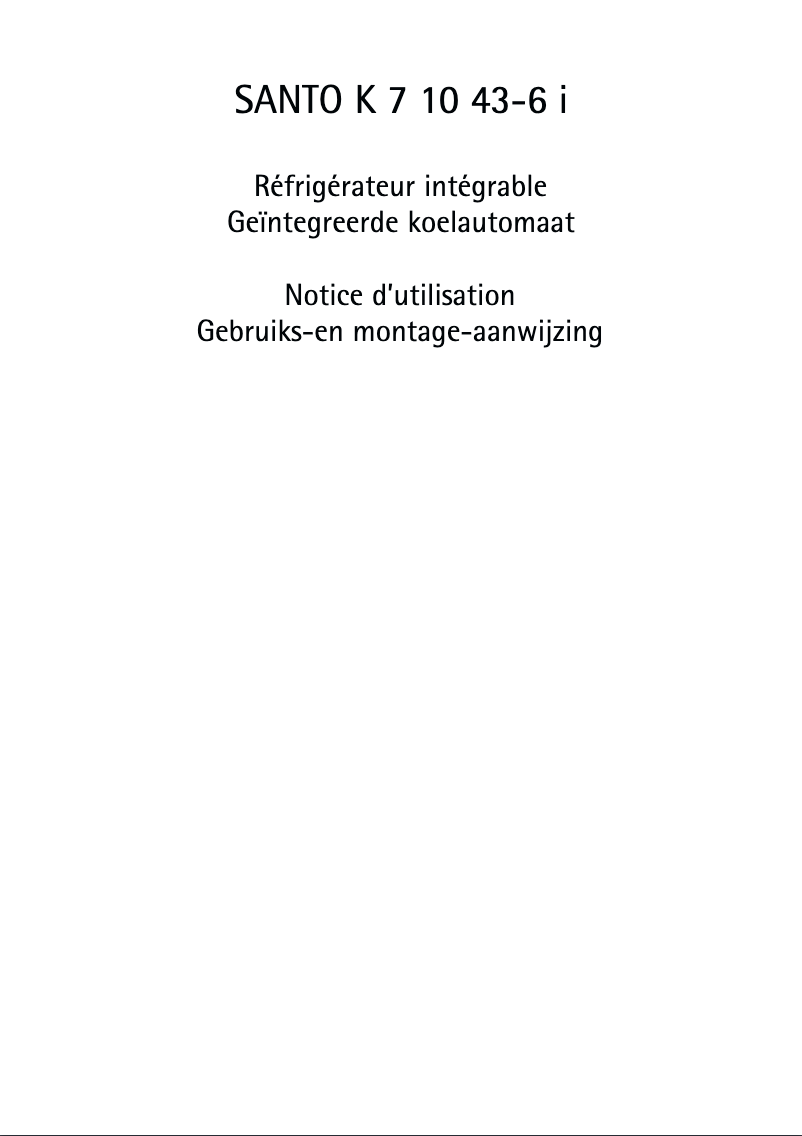 Página 1 del manual Manual de usuario AEG Santo K 7 10 43-7I