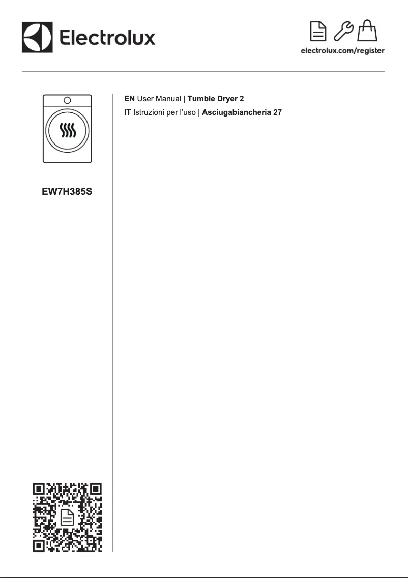 Page n°1 - Manuel utilisateur Electrolux EW7H385S