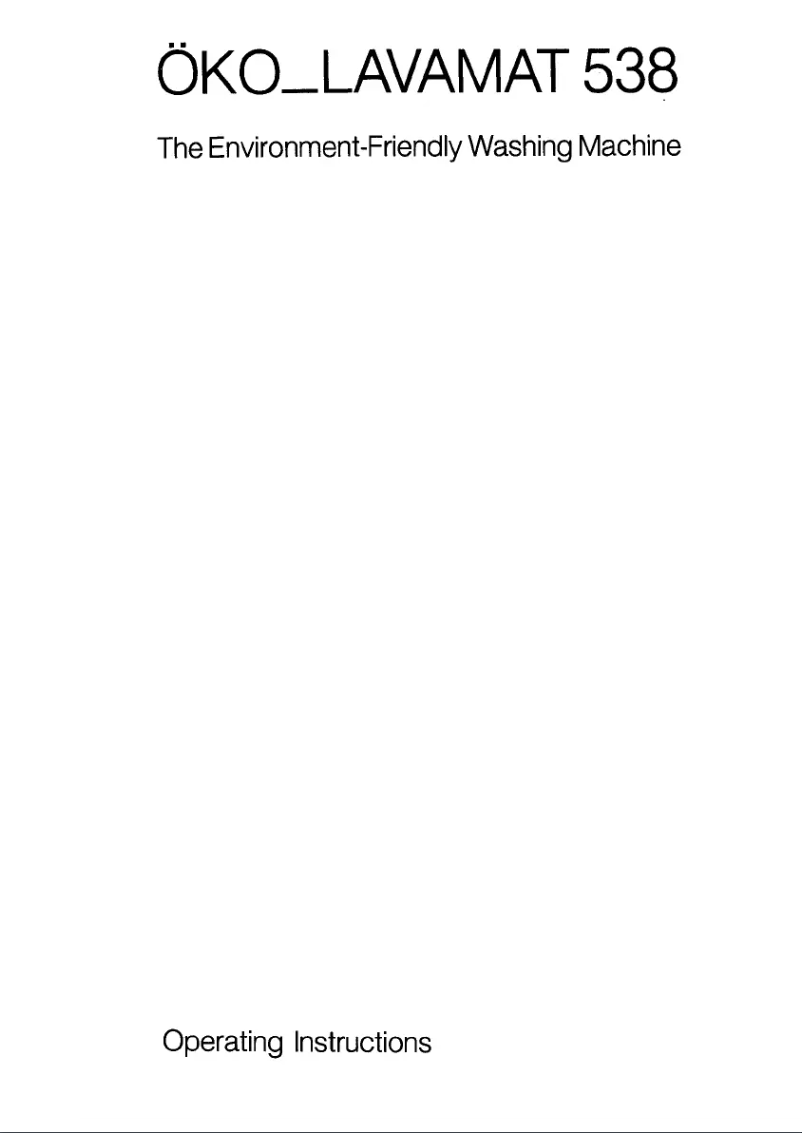 Image de la première page du manuel de l'appareil Lavamat 538