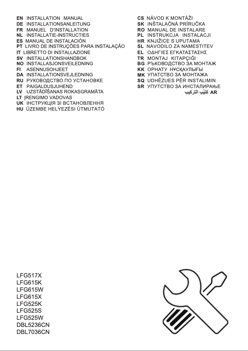Page 1 de la notice Guide d'installation Electrolux DBL5236CN