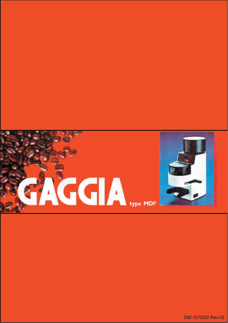 Page 1 de la notice Manuel utilisateur Gaggia MDF