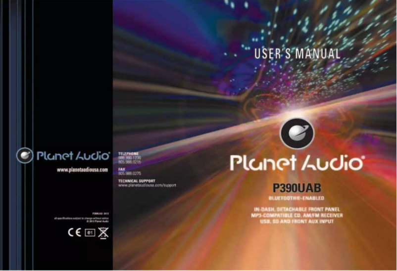 Page n°1 - Manuel utilisateur Planet Audio P390UAB