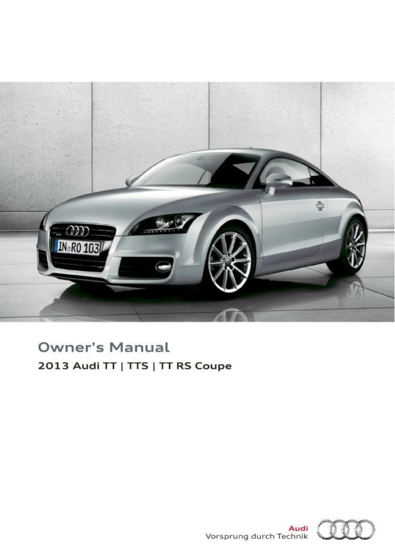 Page 1 de la notice Manuel utilisateur Audi TT (2013)