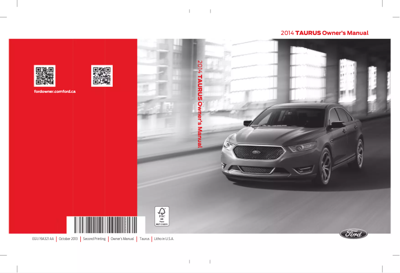 Page n°1 - Manuel utilisateur Ford Taurus (2014)
