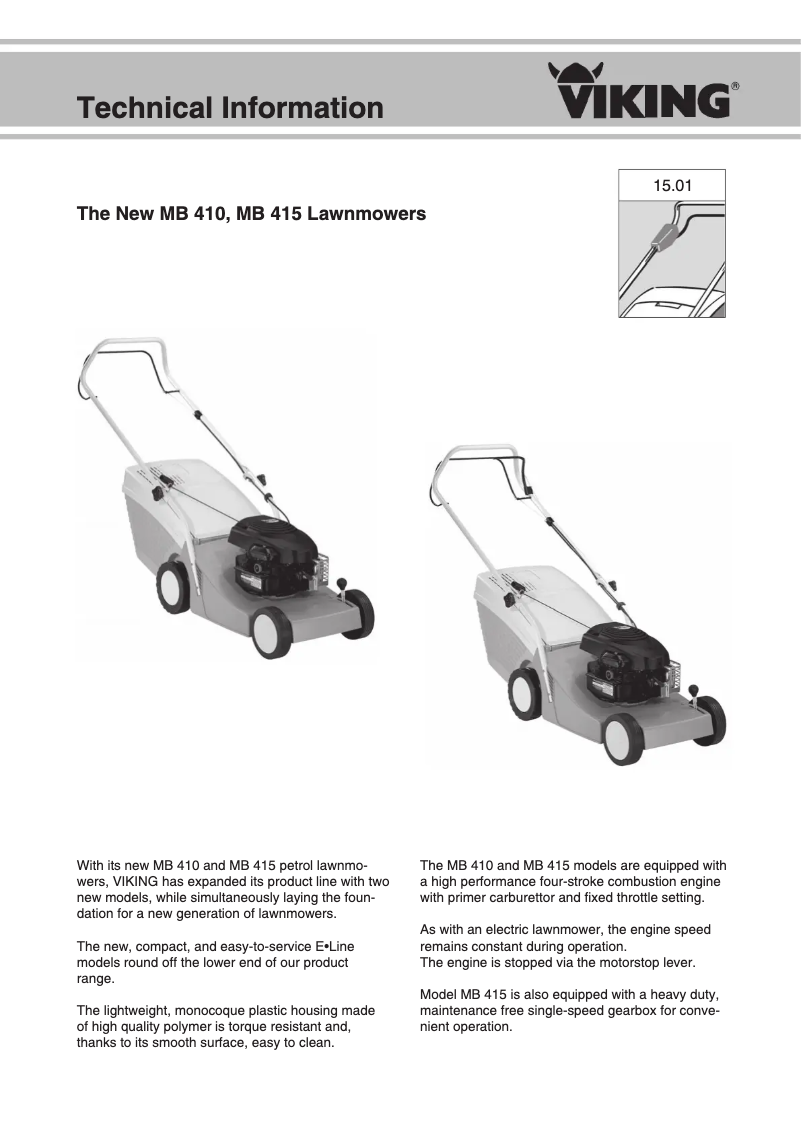 Page 1 de la notice Manuel utilisateur Viking MB 410