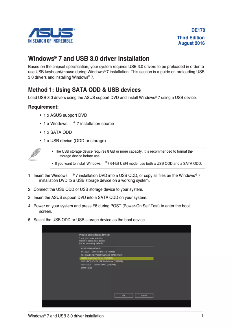 Image de la première page du manuel de l'appareil Prime Q270M-C
