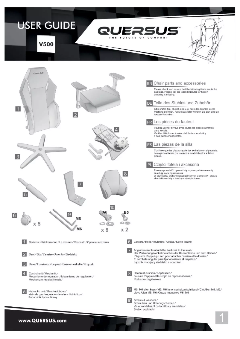 Page n°1 - Manuel utilisateur Quersus Vaos 502