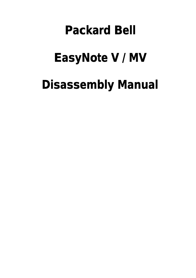 Page 1 de la notice Manuel utilisateur Packard Bell EasyNote MV